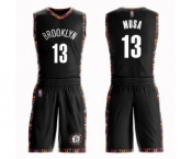 Men's Brooklyn Nets #13 Dzanan Musa Authentic Black Basketball Suit Jersey - City Edition