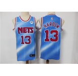 Men's Brooklyn Nets #13 Harden Swingman Blue Retro Basketball Jersey 2021 New