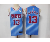 Men's Brooklyn Nets #13 Harden Swingman Blue Retro Basketball Jersey 2021 New