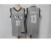 Men's Brooklyn Nets #13 Harden Swingman Gray Basketball Jersey 2021 New