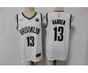 Men's Brooklyn Nets #13 Harden Swingman White Basketball Jersey 2021 New