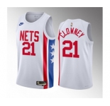 Men's Brooklyn Nets #21 Noah Clowney White 2023 Draft Classic Edition Stitched Basketball Jersey