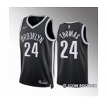 Men's Brooklyn Nets #24 Cam Thomas Black Icon Edition Stitched Basketball Jersey