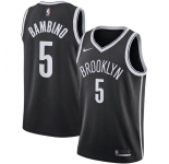 Men's Brooklyn Nets #5 Bambino Black Icon Edition Stitched Basketball Jersey