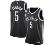 Men's Brooklyn Nets #5 Bambino Black Icon Edition Stitched Basketball Jersey