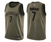 Men's Brooklyn Nets #7 Kevin Durant Swingman Green Salute to Service Basketball Jersey