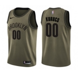 Men's Nike Brooklyn Nets #00 Rodions Kurucs Swingman Green Salute to Service NBA Jersey