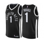 Men's Nike Brooklyn Nets #1 D'Angelo Russell Swingman Black NBA Jersey - City Edition