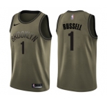 Men's Nike Brooklyn Nets #1 D'Angelo Russell Swingman Green Salute to Service NBA Jersey