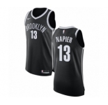 Men's Nike Brooklyn Nets #13 Shabazz Napier Authentic Black NBA Jersey - Icon Edition