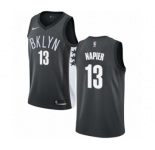 Men's Nike Brooklyn Nets #13 Shabazz Napier Authentic Gray NBA Jersey Statement Edition