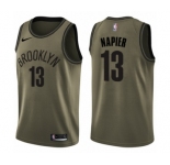 Men's Nike Brooklyn Nets #13 Shabazz Napier Swingman Green Salute to Service NBA Jersey