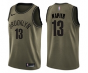 Men's Nike Brooklyn Nets #13 Shabazz Napier Swingman Green Salute to Service NBA Jersey