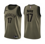 Men's Nike Brooklyn Nets #17 Ed Davis Swingman Green Salute to Service NBA Jersey