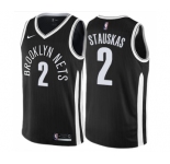 Men's Nike Brooklyn Nets #2 Nik Stauskas Authentic Black NBA Jersey - City Edition