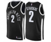 Men's Nike Brooklyn Nets #2 Nik Stauskas Authentic Black NBA Jersey - City Edition