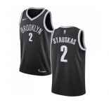 Men's Nike Brooklyn Nets #2 Nik Stauskas Swingman Black Road NBA Jersey - Icon Edition