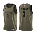 Men's Nike Brooklyn Nets #3 Drazen Petrovic Swingman Green Salute to Service NBA Jersey