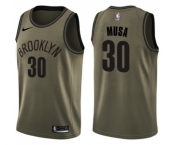 Men's Nike Brooklyn Nets #30 Dzanan Musa Swingman Green Salute to Service NBA Jersey