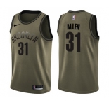 Men's Nike Brooklyn Nets #31 Jarrett Allen Swingman Green Salute to Service NBA Jersey