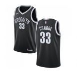 Men's Nike Brooklyn Nets #33 Allen Crabbe Swingman Black Road NBA Jersey - Icon Edition