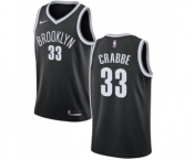 Men's Nike Brooklyn Nets #33 Allen Crabbe Swingman Black Road NBA Jersey - Icon Edition