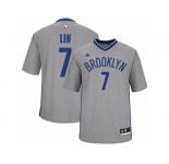 Women Adidas Brooklyn Nets #7 Jeremy Lin Swingman Gray Alternate NBA Jersey