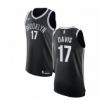 Women's Nike Brooklyn Nets #17 Ed Davis Authentic Black NBA Jersey - Icon Edition