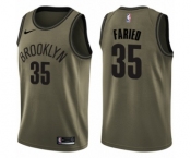 Youth Nike Brooklyn Nets #35 Kenneth Faried Swingman Green Salute to Service NBA Jerse