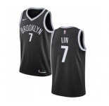 Youth Nike Brooklyn Nets #7 Jeremy Lin Swingman Black Road NBA Jersey - Icon Edition