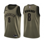 Youth Nike Brooklyn Nets #8 Spencer Dinwiddie Swingman Green Salute to Service NBA Jersey