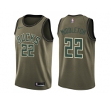Men Nike Milwaukee Bucks #22 Khris Middleton Green Salute to Service NBA Swingman Jersey