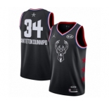 Men's Jordan Milwaukee Bucks #34 Giannis Antetokounmpo Swingman Black 2019 All-Star Game Basketball Jersey