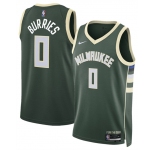 Men's Milwaukee Bucks #0 Brayden Burries Green 2026 Draft Icon Edition Stitched Basketball Jersey