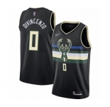 Men's Milwaukee Bucks #0 Donte DiVincenzo Swingman Black Finished Basketball Jersey - Statement Edition