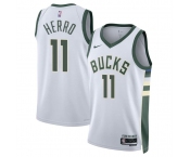 Men's Milwaukee Bucks #11 Tyler Herro White 2026 Association Edition Stitched Basketball Jersey