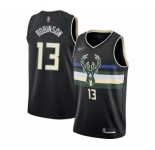 Men's Milwaukee Bucks #13 Glenn Robinson Authentic Black Finished Basketball Jersey - Statement Edition