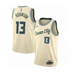 Men's Milwaukee Bucks #13 Glenn Robinson Swingman Cream Basketball Jersey - 2019-20 City Edition
