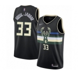 Men's Milwaukee Bucks #33 Kareem Abdul-Jabbar Authentic Black Finished Basketball Jersey - Statement Edition