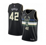 Men's Milwaukee Bucks #42 Vin Baker Authentic Black Finished Basketball Jersey - Statement Edition