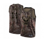 Men's Nike Milwaukee Bucks #11 Brook Lopez Swingman Camo Realtree Collection NBA Jersey