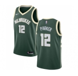 Men's Nike Milwaukee Bucks #12 Jabari Parker Swingman Green Road NBA Jersey - Icon Edition