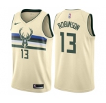 Men's Nike Milwaukee Bucks #13 Glenn Robinson Swingman Cream NBA Jersey - City Edition