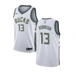 Men's Nike Milwaukee Bucks #13 Glenn Robinson Swingman White Home NBA Jersey - Association Edition