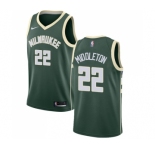 Men's Nike Milwaukee Bucks #22 Khris Middleton Swingman Green Road NBA Jersey - Icon Edition
