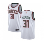Men's Nike Milwaukee Bucks #31 John Henson Swingman White Fashion Hardwood Classics NBA Jersey
