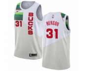 Men's Nike Milwaukee Bucks #31 John Henson White Swingman Jersey - Earned Edition
