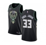 Men's Nike Milwaukee Bucks #33 Kareem Abdul-Jabbar Swingman Black Alternate NBA Jersey - Statement Edition