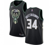 Men's Nike Milwaukee Bucks #34 Giannis Antetokounmpo Swingman Black Alternate NBA Jersey - Statement Edition