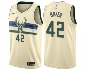 Men's Nike Milwaukee Bucks #42 Vin Baker Swingman Cream NBA Jersey - City Edition